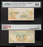 FRENCH INDO-CHINA フランス領インドシナ Banque de l'Indo-Chine Piastre 1949 P-74 東方滙理銀行 PMG-Ch...