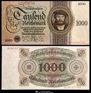GERMANY Weimar Rep ワイマール共和国(1918~1933) Deutsche Golddiskontbank 1000Reichsmark 1924 P-179 AU