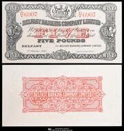 GREAT BRITAIN Northern Ireland 北アイルランド Belfast Banking Company Ltd. 5Pounds 1942 P-127b(UNC$200) ...
