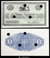 IRELAND アイルランド Provincial Bank of Ireland Ltd. Pound 1926 P-346br キャンセル孔リマインダー券...