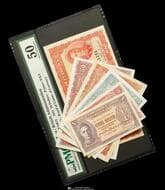 MALAYA マラヤ Board of Commissioners of Currency 1~50Cents & Dollar 1941(1945) P-6, 7a, 8, 9a, 10b, 13 ...