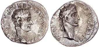 Coins Caligula (AD 37-41) AR Denarius, Lugdunum, AD 37, 3.37g. C CAESAR AVG GERM P M TR POT, laureate head of Caligula...