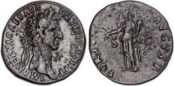 Coins Nerva (AD 96-98) AE Sestertius, Rome, AD 97, 22.84g. Laureate head of Nerva right. Rev. Fortuna standing left,...