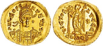 Ancient Coins Leo I (AD 457-473) AV Solidus, mint of Constantinople, AD 462-466, 4.31g. DN LEO PE-RPET AVG, helmeted...