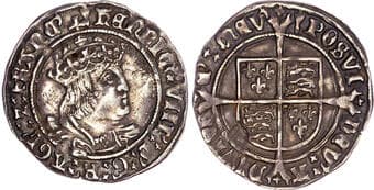 British Coins Henry VIII (1509-1547), AR Groat, Second Coinage, Tower (London) mint, mm. arrow (1526-44). Crowned...