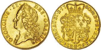British Coins George II (1727-1760), AV Two Guineas, 1740/39. Laureate bust left, Rev. Crowned and garnished shield of...