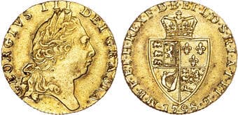 British Coins George III (1760-1820), AV 'Spade' Guinea, 1798. Fifth laureate head right, Rev. Crowned spade-shaped...