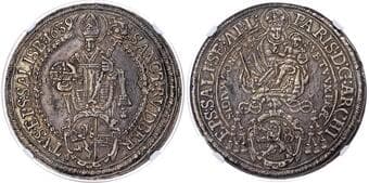 World Coins Austria, Salzburg, Paris von Lodron (1619-1653), silver Taler - AU 53 Austria, Salzburg, Paris von Lodron...