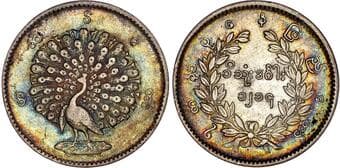 World Coins Burma / Myanmar, Pagan (1846-1853), silver Kyat Burma / Myanmar, Pagan (1846-1853), silver Kyat, CS 1214 /...