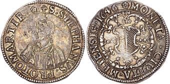 World Coins France, Metz, temp. Gaston Henri de Bourbon (1612-1652), silver Taler, 1646 France, Metz, temp. Gaston...
