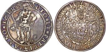 World Coins Germany, Brunswick-Wolfenbüttel, Friedrich Ulrich (1613-1634), silver Taler, 1618 Germany,...