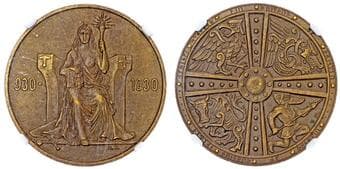 World Coins Iceland, Althing Millenium coins (2) - MS 62 Iceland, Althing Millenium coins (2), silver 5 Krónur, 1930,...