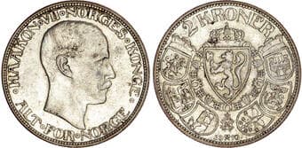 World Coins Norway, Haakon VII (1905-1957), silver 2 Kroner, 1910 Norway, Haakon VII (1905-1957), silver 2 Kroner,...