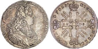 World Coins Russia, Peter II (1727-1730), silver Rouble, 1728 Russia, Peter II (1727-1730), silver Rouble, 1728, the...