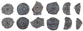 Iron Age Coins from the Collection of Geoff Cottam
British Iron Age, CANTII, cast Potin Units (5), Nipples type, crude...