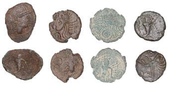 Iron Age Coins from the Collection of Geoff Cottam
British Iron Age, REGINI, Uninscribed issues, bronze Units (4),...
