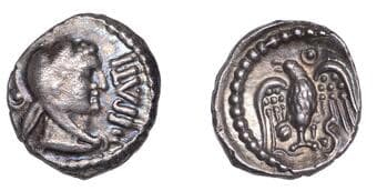 Iron Age Coins from Various Properties
British Iron Age, ATREBATES and REGNI, Epaticcus (c. AD 20-40), silver Unit,...