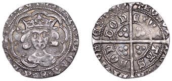 English Hammered Coins from Various Properties
Henry VI (Restored, 1470-1471), Groat, London, mm. cross pattée on...