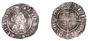 English Hammered Coins from Various Properties
Henry VIII (1509-1547), Second coinage, Penny, Sovereign type, Durham,...