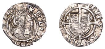 English Hammered Coins from Various Properties
Henry VIII (1509-1547), Second coinage, Penny, Sovereign type, Durham,...