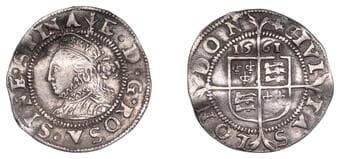 English Hammered Coins from Various Properties
Elizabeth I (1558-1603), Third issue, Threehalfpence, 1561, mm. pheon,...