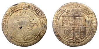 English Hammered Coins from Various Properties
James I (1603-1625), A contemporary forgery of a Laurel, in the style...