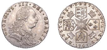 British Milled Coins from Various Properties
George III (1760-1820), Pre-1816 issues, Sixpence, 1787, with semée of...