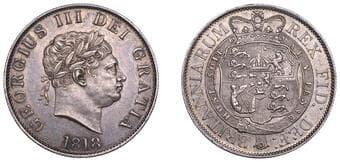 British Milled Coins from Various Properties
George III (1760-1820), New coinage, Halfcrown, 1818 (ESC 2099; S 3789)....