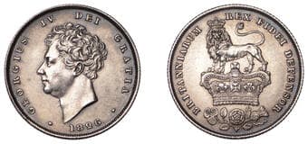 British Milled Coins from Various Properties
George IV (1820-1830), Proof Shilling, 1826, edge grained, 5.68g/6h (ESC...
