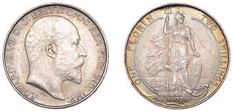 British Milled Coins from Various Properties
Edward VII (1901-1910), Florin, 1902 (ESC 3577; S 3981). Prettily toned...