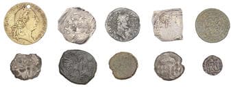 British Coins - Lots
Early Anglo-Saxon Period, Sceatta, Primary Series C1, radiate bust right, Tᚨᛈᚨ before face,...