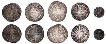 British Coins - Lots
Edward I, Pennies (4), class 4b, London, 1.42g/6h (S 1395); class 4e, Canterbury, 1.39g/3h (S...
