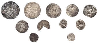 British Coins - Lots
Henry VI, Annulet issue, Groat, Calais, mm. cross II, no fleur on breast, reads angl', annulets...