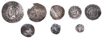British Coins - Lots
Edward IV, Light coinage, Halfpenny, London, mm. crown, , trefoils by neck, 0.28g/3h(N 1608; S...