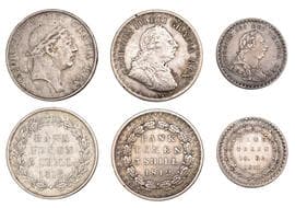 British Coins - Lots
George III, Bank of England, Three Shillings (2), 1812, 1813, Eighteen Pence, 1811 (ESC 2075,...