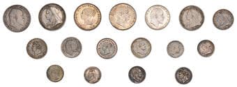 British Coins - Lots
George IV to Edward VII, Maundy Oddments (17), Fourpences (4), Threepences (2), Twopences (5),...