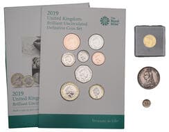 British Coins - Lots
Victoria, Double-Florin, 1888 (ESC 2697; S 3923); Elizabeth II, Definitive Coins set, 2019,...