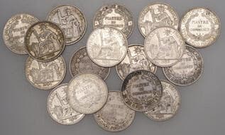 World Coins from Various Properties
French Indo-China, Third Republic, Piastres (17), c. 1896-1927, various dates (KM...