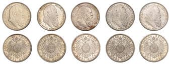 World Coins from Various Properties
Germany, Bavaria, Luitpold, 2 Mark (5), 1911d, 90th Birthday of Prince Luitpold,...