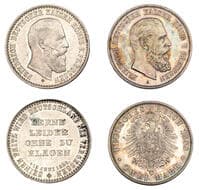 World Coins from Various Properties
Germany, Prussia, Friedrich III, 2 Mark, 1888a, Berlin (J 98; KM 510); Death of...