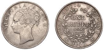 World Coins from Various Properties
India, EIC: Uniform Coinage, A cast silver contemporary forgery of a Victoria...