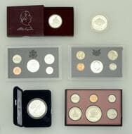 World Coins from Various Properties
United States of America, Silver Proof set, 1992, Half Dollar to Cent; silver...