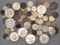 World Coins from Various Properties
Miscellaneous, INDIA, George VI, Half-Rupee, 1946, Bombay (KM 553); JERSEY,...