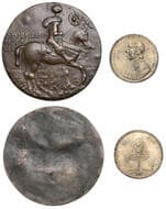 British Historical Medals from Various Properties
Death of Oliver Cromwell, 1658, a later base metal cast, after T....