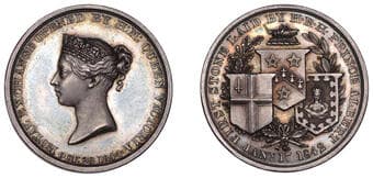 British Historical Medals from Various Properties
Opening of the Royal Exchange, 1844, a silver medal by W. Wyon,...
