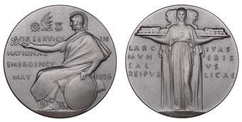 British Historical Medals from Various Properties
National Emergency Medal, 1926, a bronze award medal by E. Gillick...
