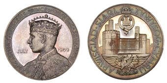 British Historical Medals from Various Properties
Investiture of the Prince of Wales, 1969, a silver medal by Pinches,...