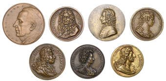 Musical Medals from the Property of a Gentleman
France, Jean-Baptiste Lully, 1718, a bronze medal by S. Curé, 56mm,...