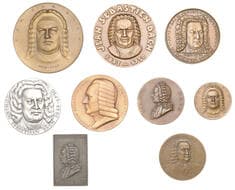 Musical Medals from the Property of a Gentleman
Germany, Johann Sebastian Bach, undated, a bronze medal by A. Landry...
