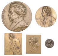 Musical Medals from the Property of a Gentleman
Germany, Ludwig van Beethoven, 1910, a bronze medal by F. Stiasny,...